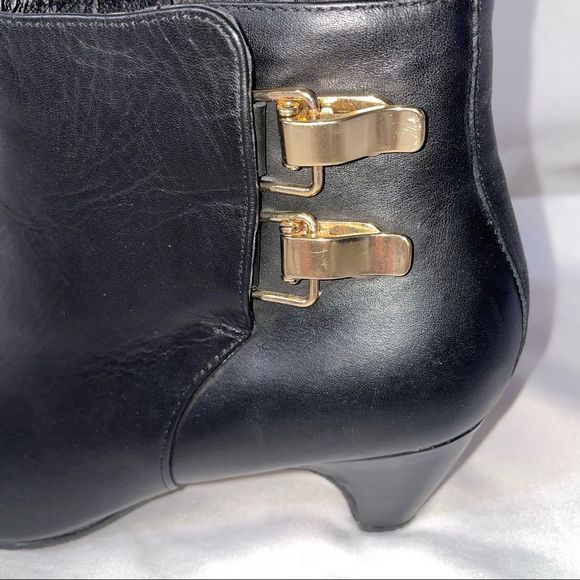 Sam Edelman Marmont Womens Black Leather Ankle Boots Booties Heels SZ 8.5 - Picture 6 of 10